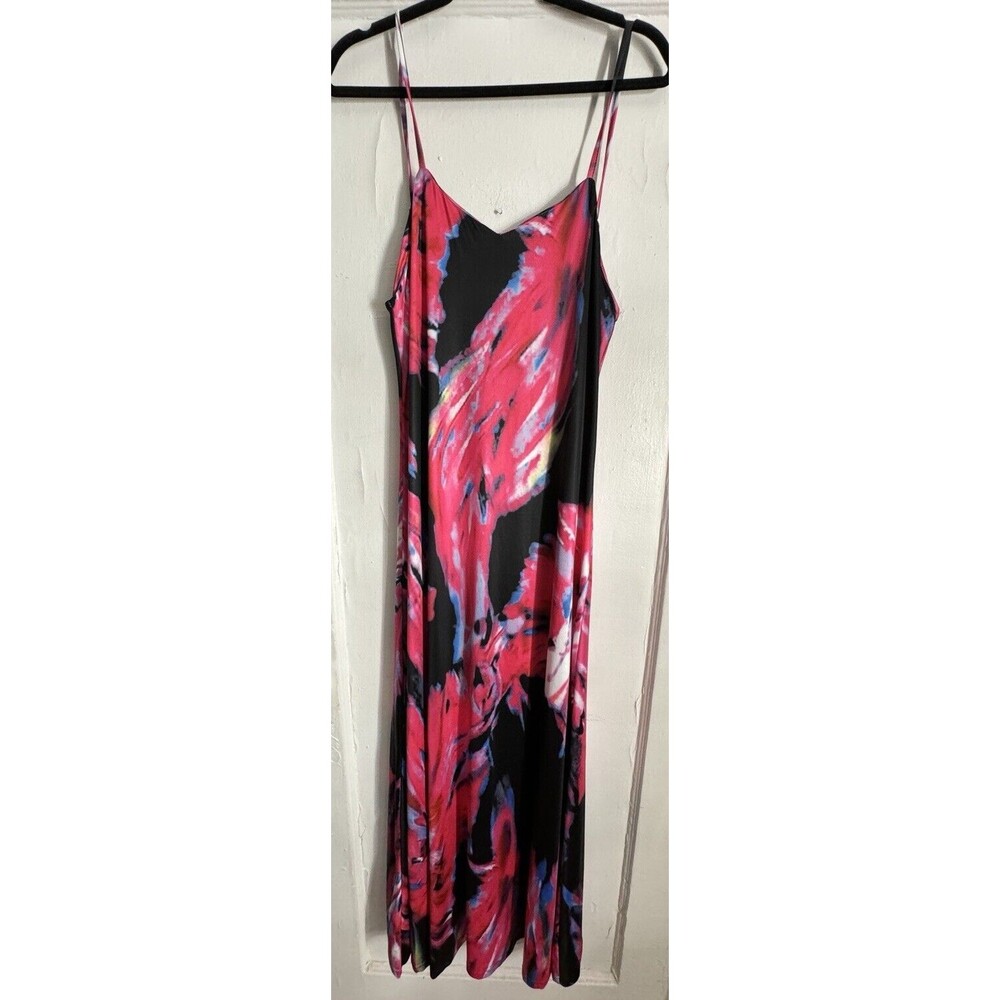 Sexy Maxi Dress XL CBR‎ Stretch Colorful Club Party Gown Red Black